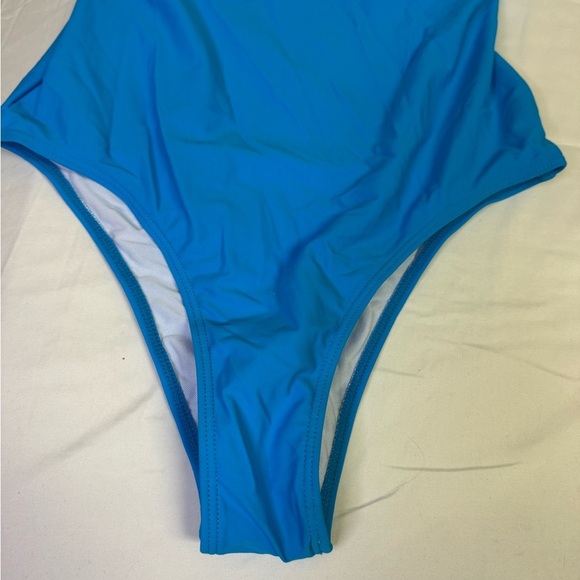 Sky Blue One-Piece Swimsuit with Wide Straps - Picture 5 of 8